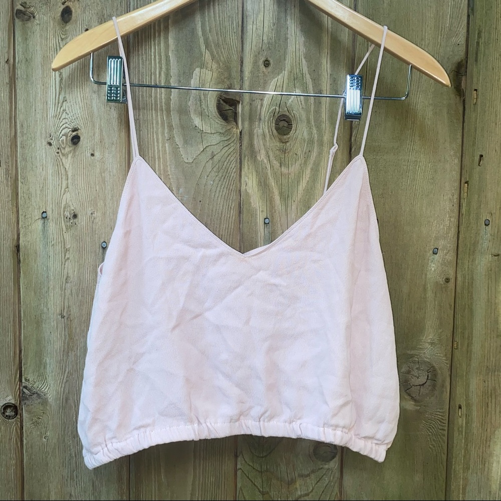 Aritzia Wilfred silk pink top